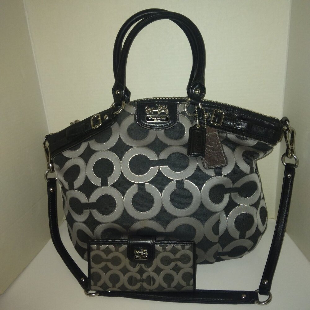 Coach Madison Sophia op art satchel